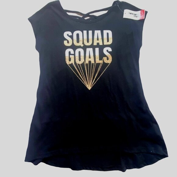 Epic Threads Girls Short Sleeve 'Squad Goals' Shirt-Black-Size XL-NWT - Picture 1 of 3